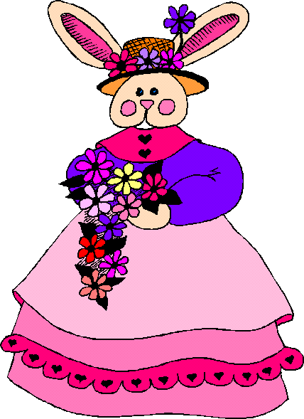 Mrs. Easter Bunnie loves her flowers!