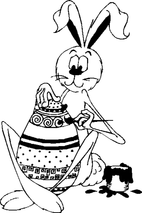 Bunnie painting his Egg for Easter 