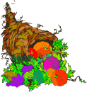 A horn filled with food.