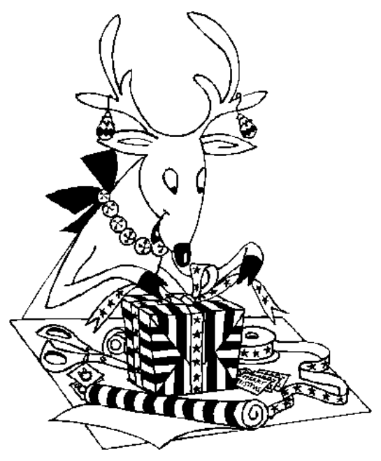Quiet,  Rudolph is wrapping!