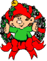 Elf in Christmas Wreath