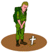 Soldier at Grave on Memorial Day