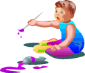 Children spend their colors lavishly.