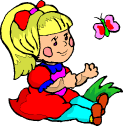 Girl enjoying the day with her butterfly.
