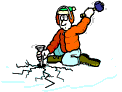 man chopping ice