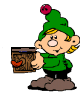 Elves bring toys to play with>