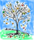 Tree shedding its leaves