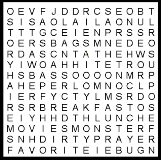 Mommie's Day Poem Middies Word SEARch puzzle