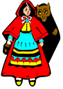 Little Red Riding Hood with Wolf Looking On