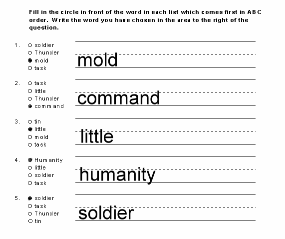 solution to Abc Little Tin Soldier