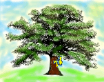 Oak Tree And Butterfly