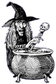 Witch stirring Cauldron
