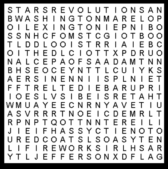4th of July Middies Word Search Puzzle