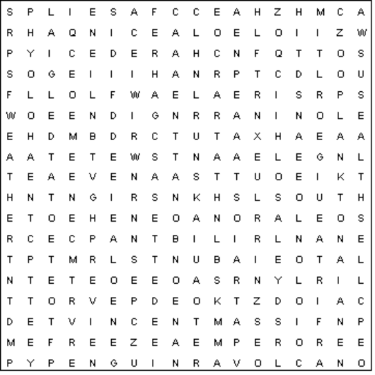 Antartica Word Search