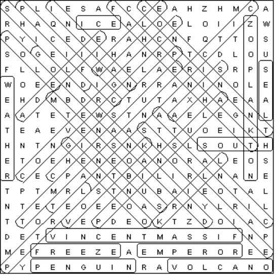 Antarctica Word Search Solution