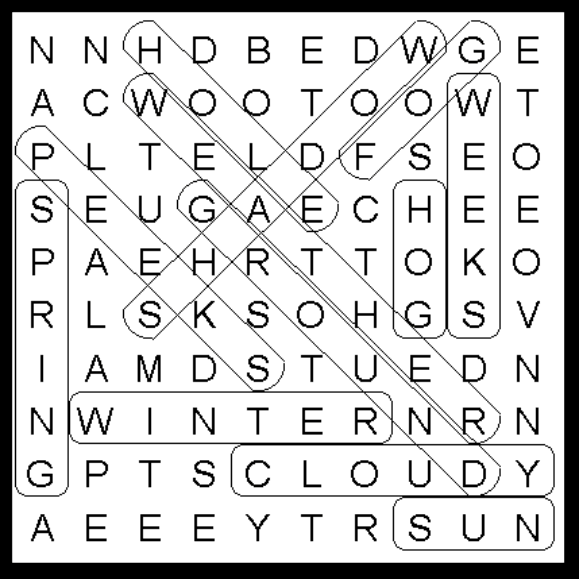 Groundhog Day Kids Word Search Solution