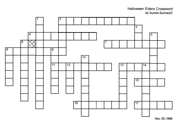 Halloween Middies Crossword Puzzle.