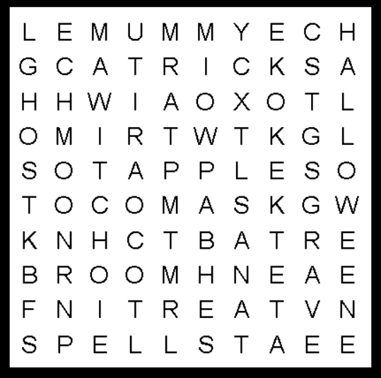 Halloween Kids Word Search