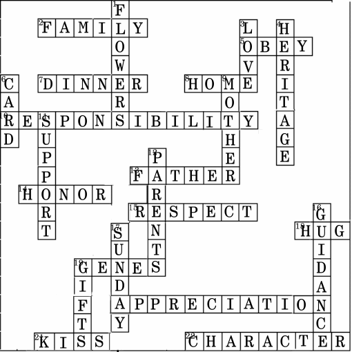 Mother's & Father's Day Deluxe Crossword Puzzle