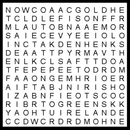 St Patrick's Day Middies Word Search Puzzle