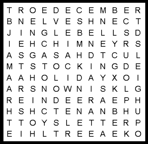 Christmas Kids Word Search