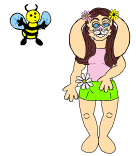 Hunnie running from bee.