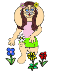 Hunnie Bunnie picking wild flowers and breathing in the greenery.