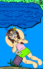 Hunnie finds the book and swims to the surface!