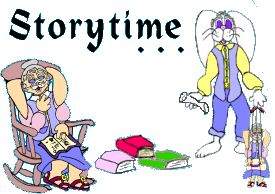 Grammaw with her books and Grampaw with his puppets and plays.
